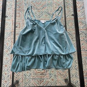 Target Xhilaration green velvet tiered tank top